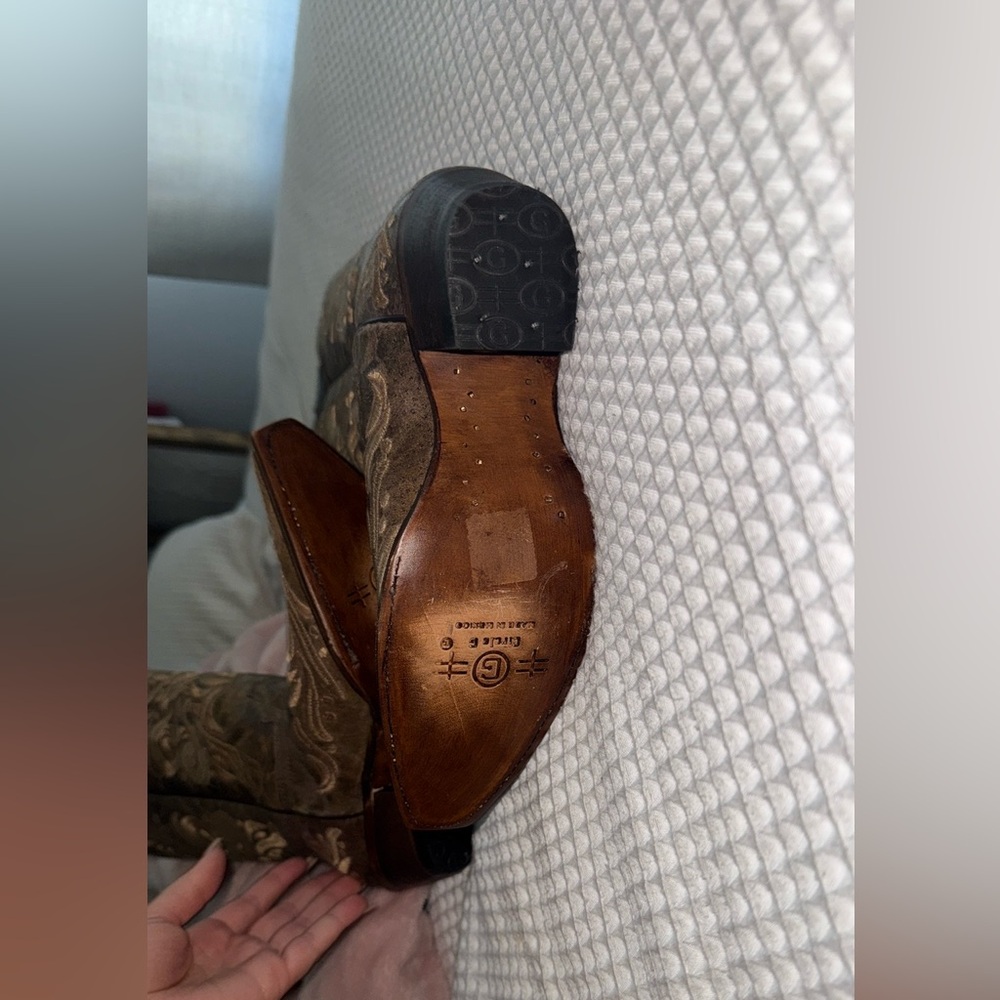 Brown Embroidered Cowboy Boots!! Real leather!!! - Picture 7 of 11